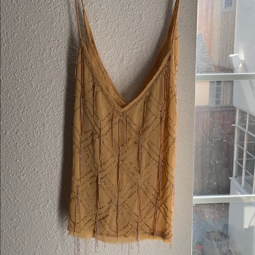 Free People Gold Embellished Tank